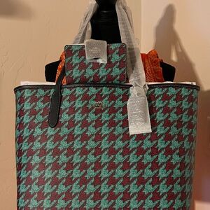 Coach Houndstooth Tote and Wallet